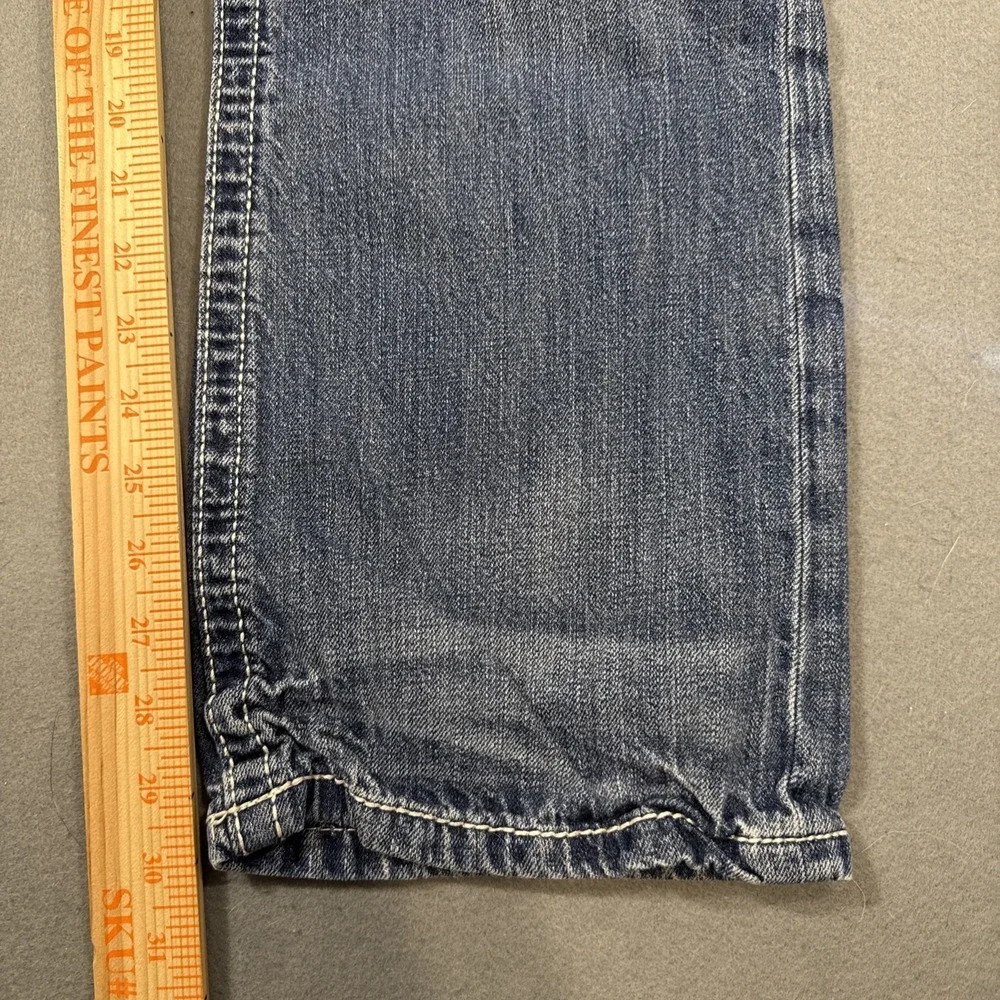 Buckle BKE Jeans Mens 30R Tyler Straight Thick Stitch Embroidery WHISKERING